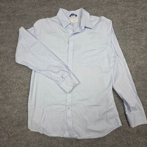Teddy Stratford Men's Size 5 XL Blue Dress Twill Zip Fit Shirt Minimalist Work *